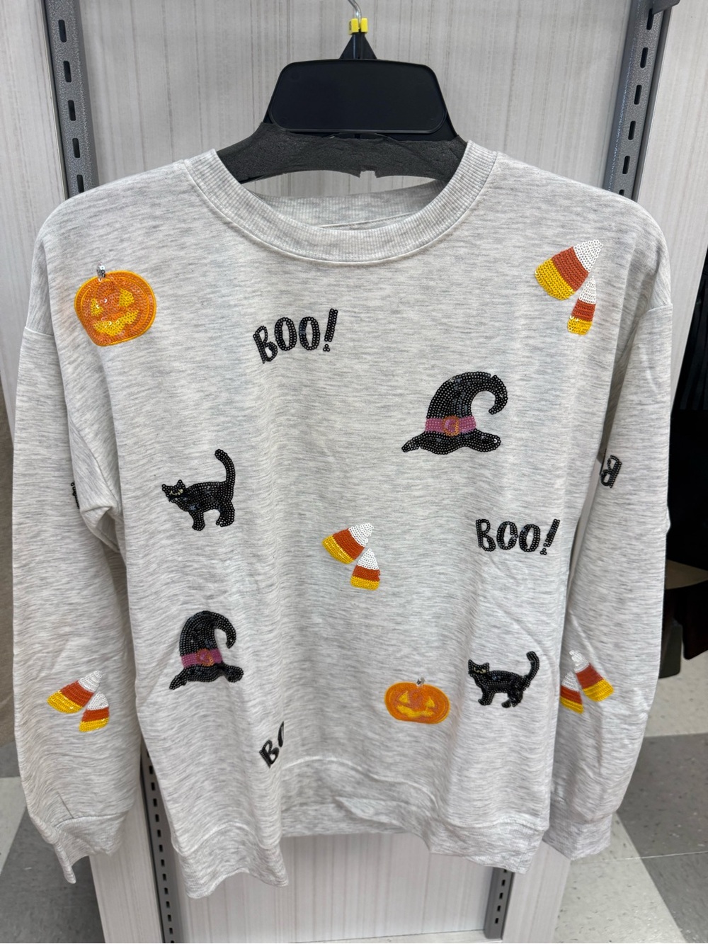 Philosophy Light Gray Halloween Graphic Long Sleeve Sweatshirt